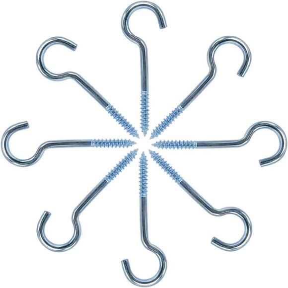 12PCS Blue Color Zinc Plated 3.55 Inch Open Eye Screw Metal Cup Hooks Round End - Picture 2 of 10